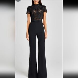 NWT NADINE MERABI HARRIET LACE BODICE WIDE LEG JUMPSUIT